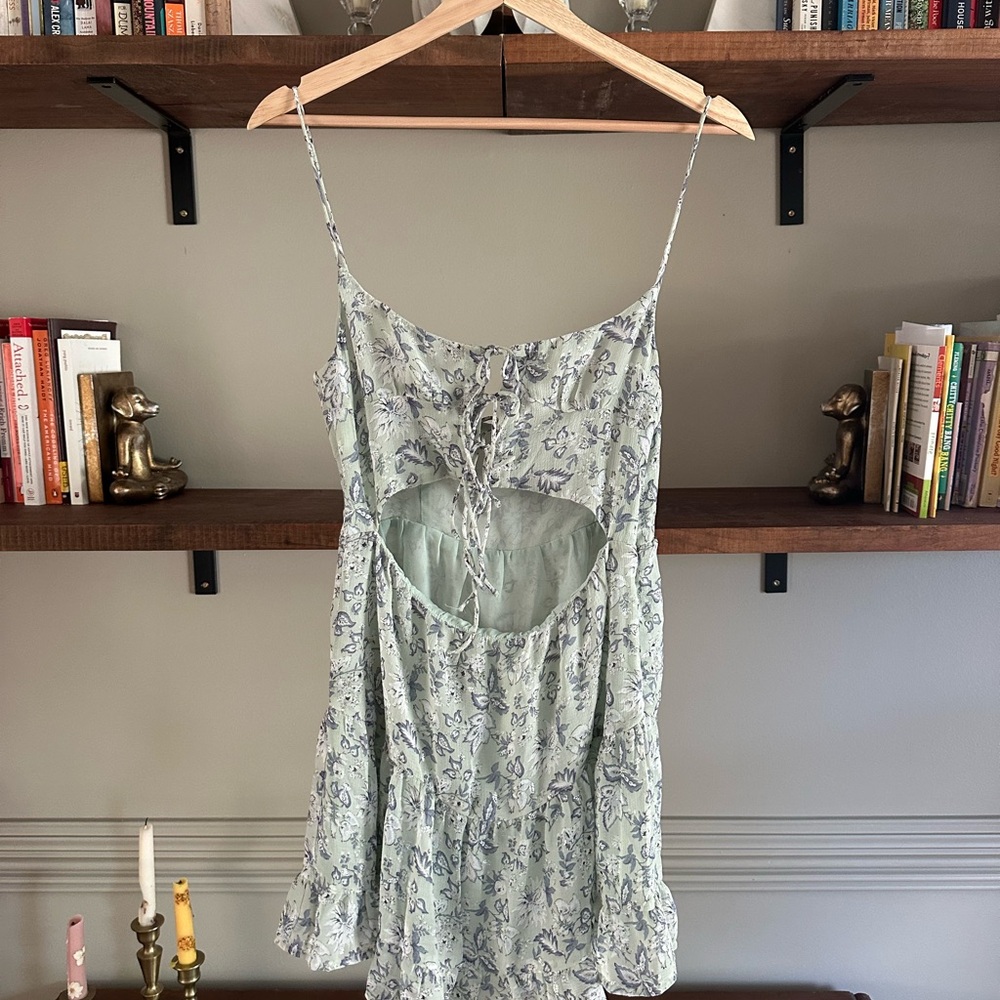 Sabo Skirt Light Green Floral Mini Dress